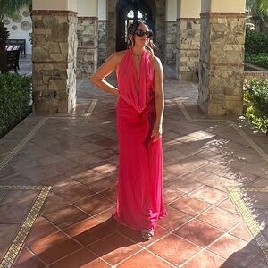 Zara Draped Halter Tulle Gown